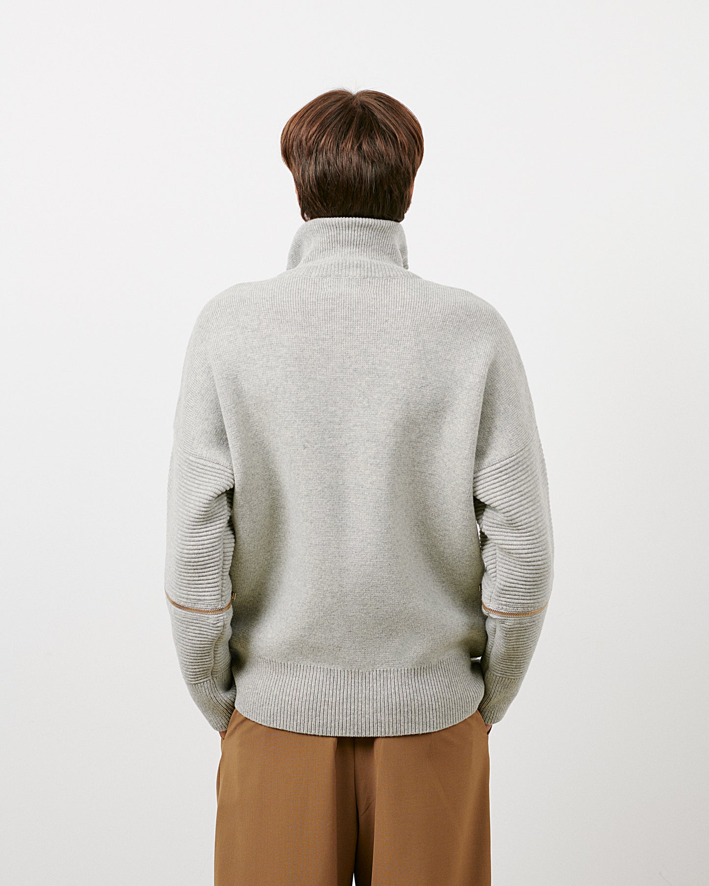 Grey - Golden Metal Zip