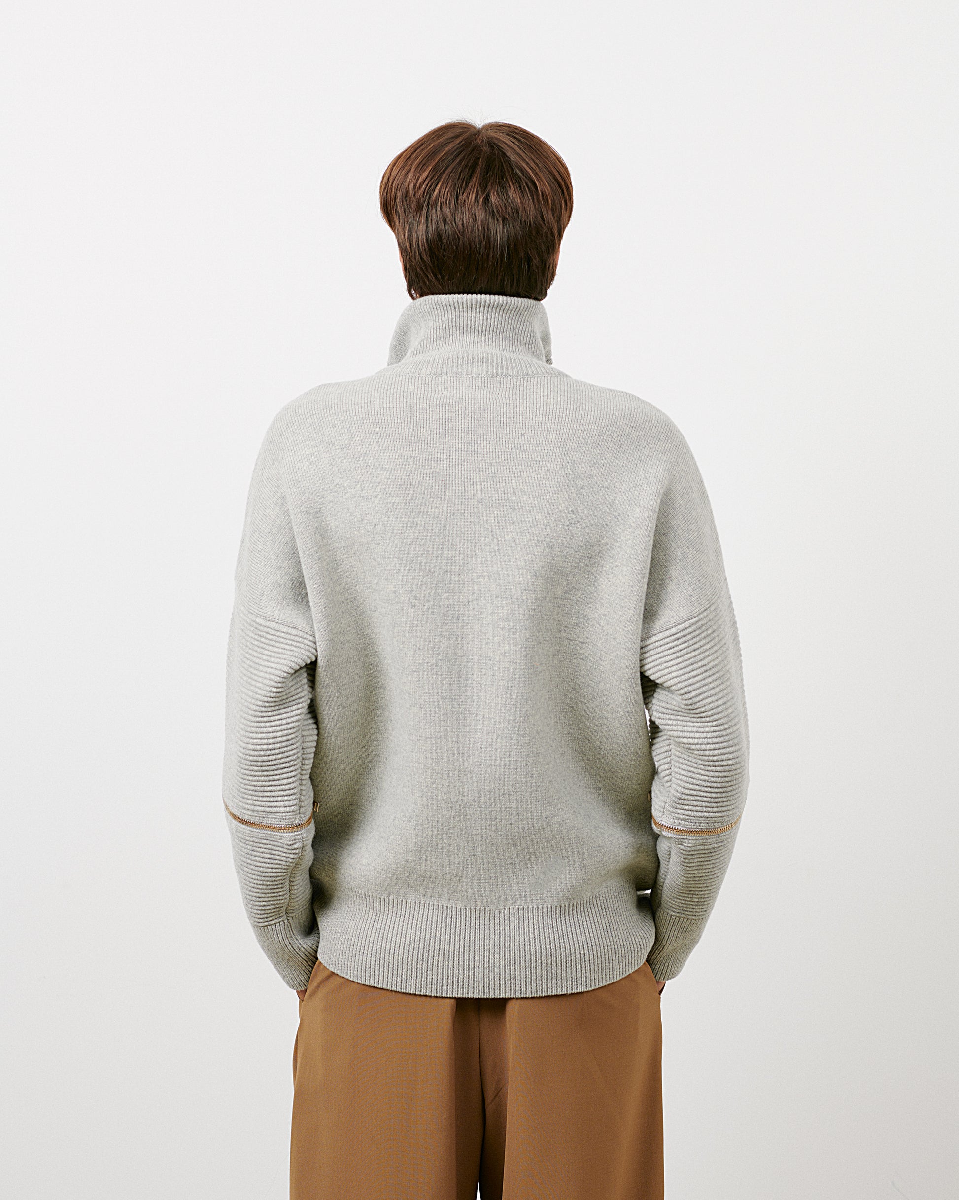 Grey - Golden Metal Zip