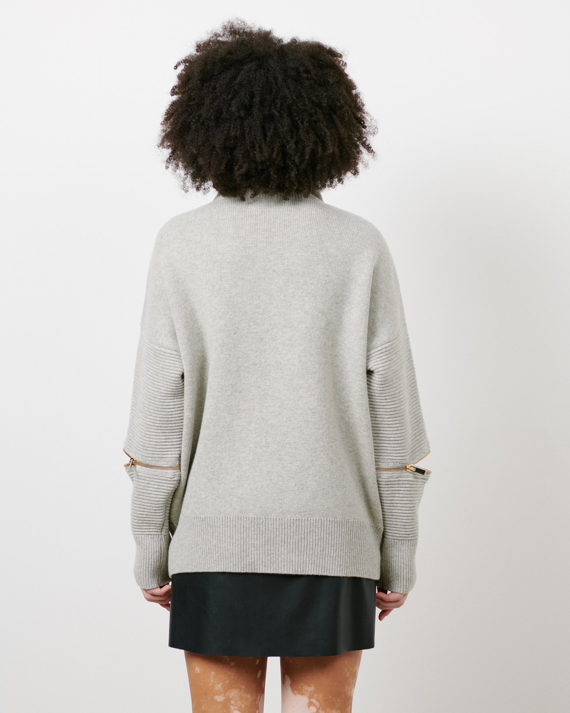 Grey - Golden Metal Zip