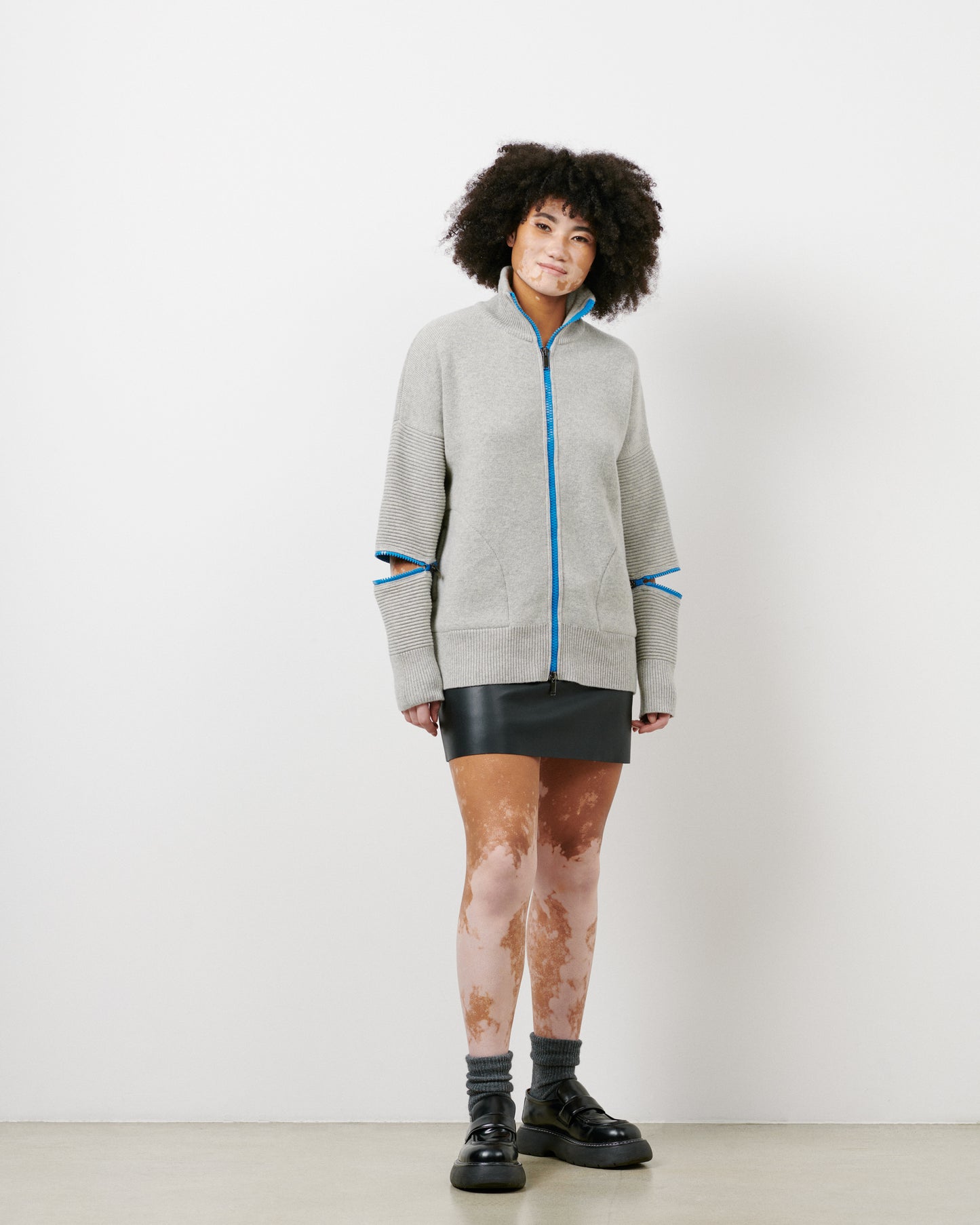 Grey - Blue Zip