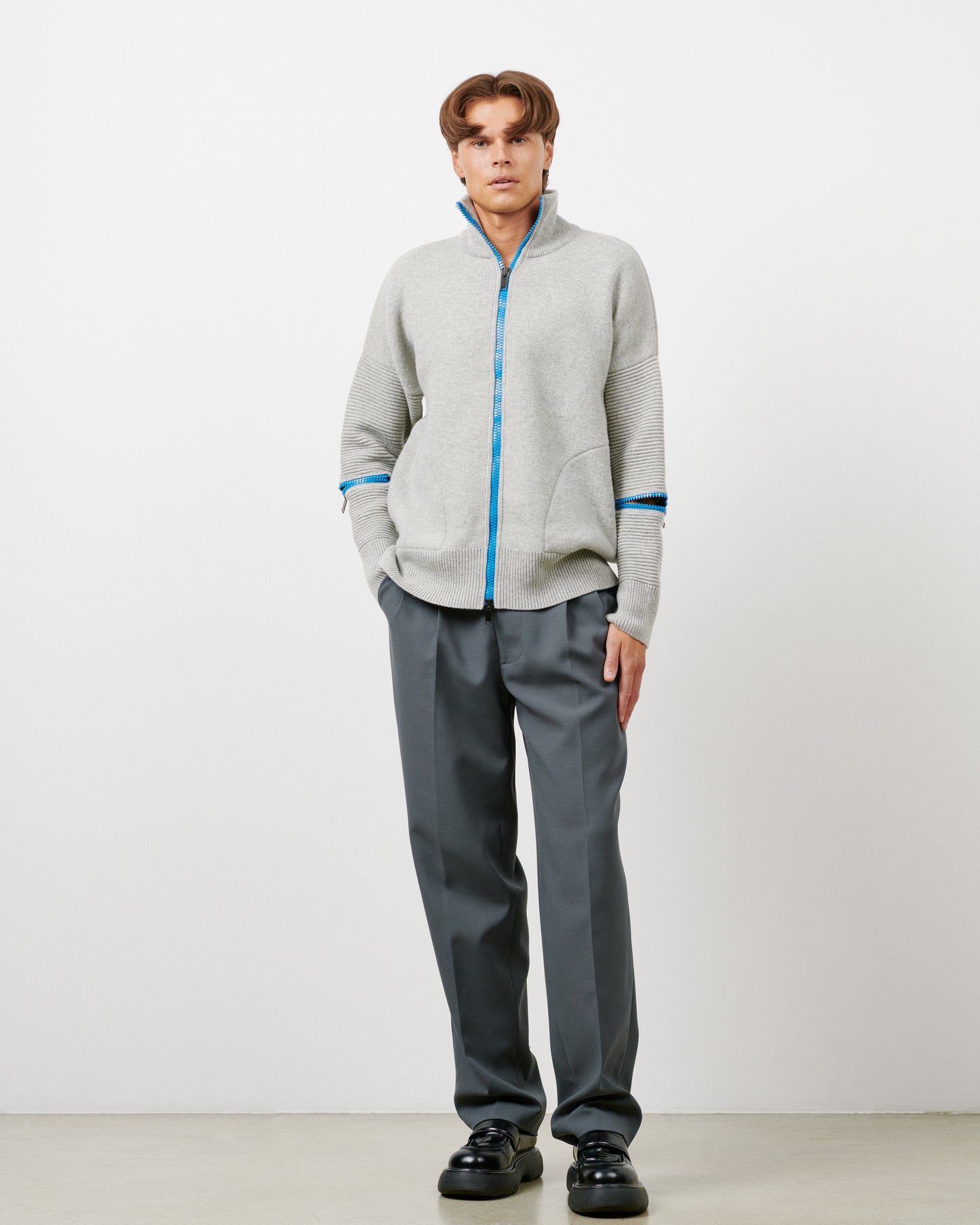 Grey - Blue Zip