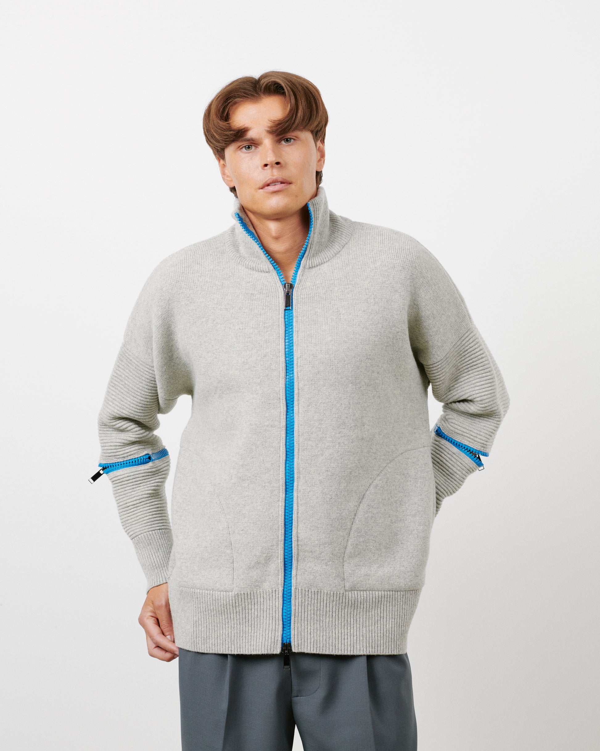 Grey - Blue Zip