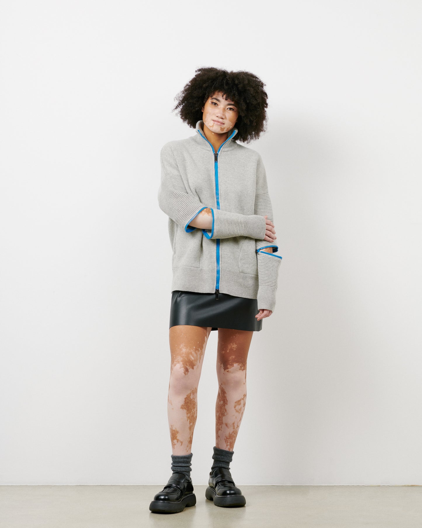 Grey - Blue Zip