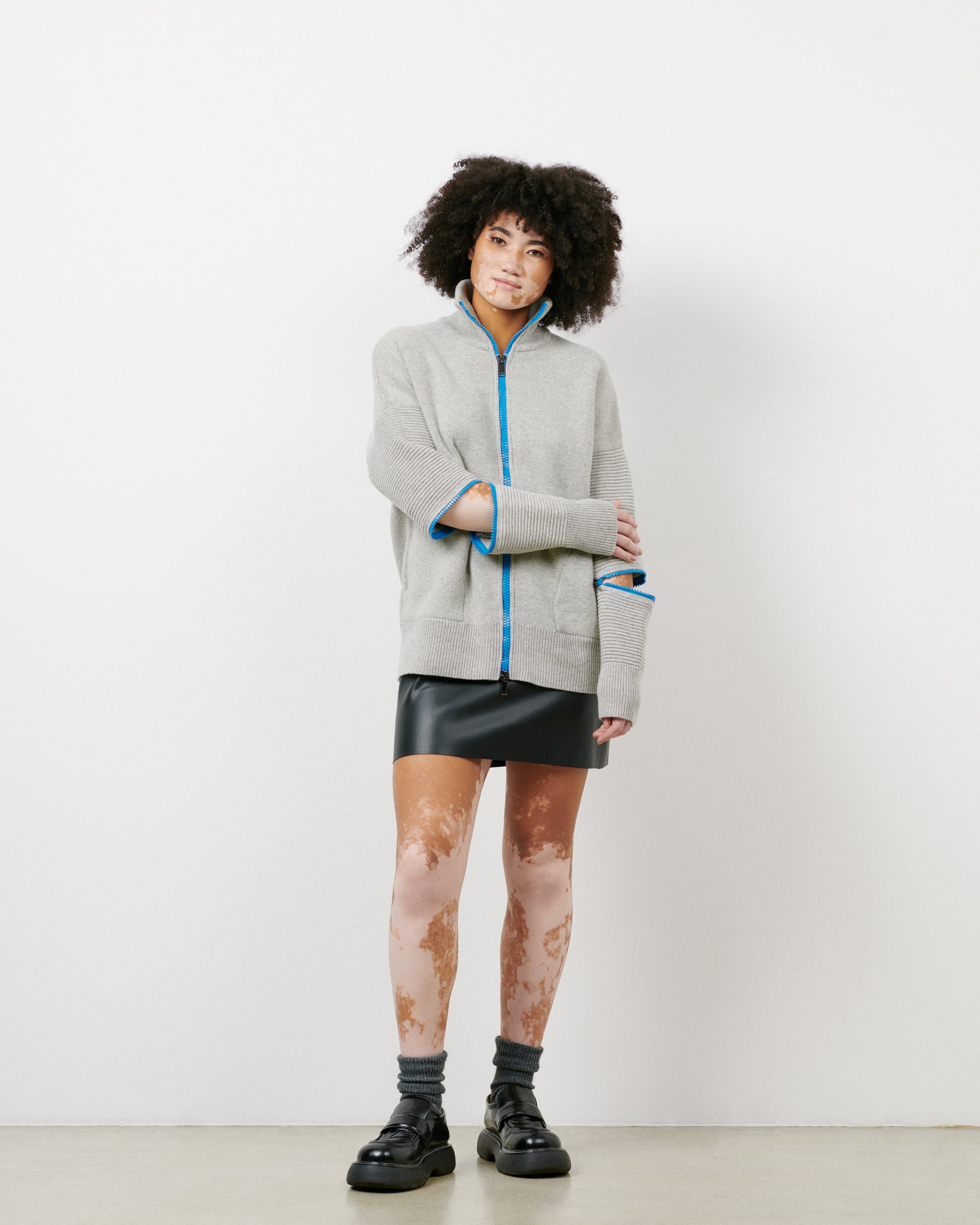 Grey - Blue Zip
