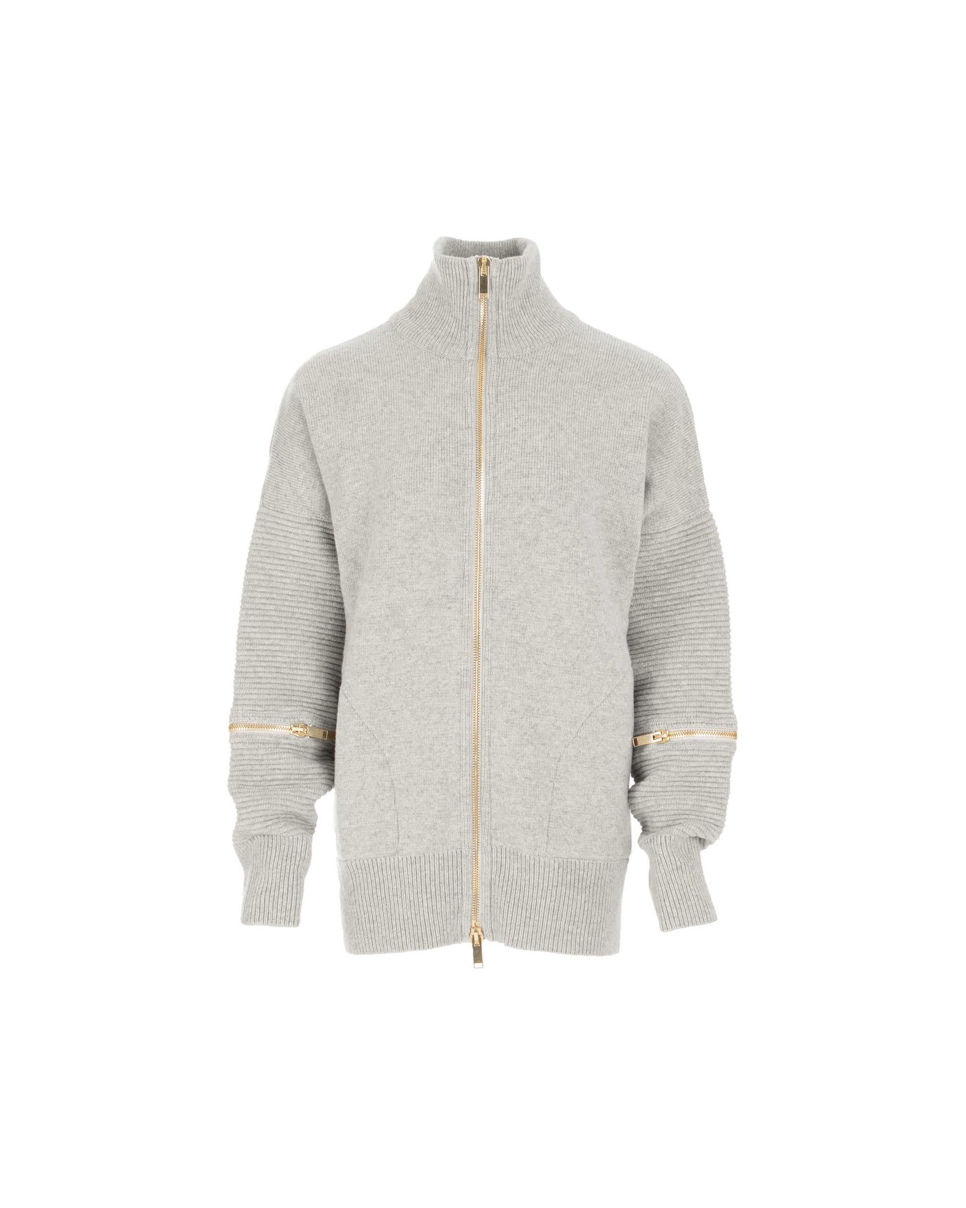 Grey - Golden Metal Zip